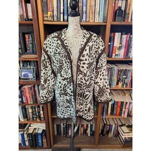 Vintage 80s Union Made Lilli Ann Collection Women’s 2X Linen Cardigan Sweater